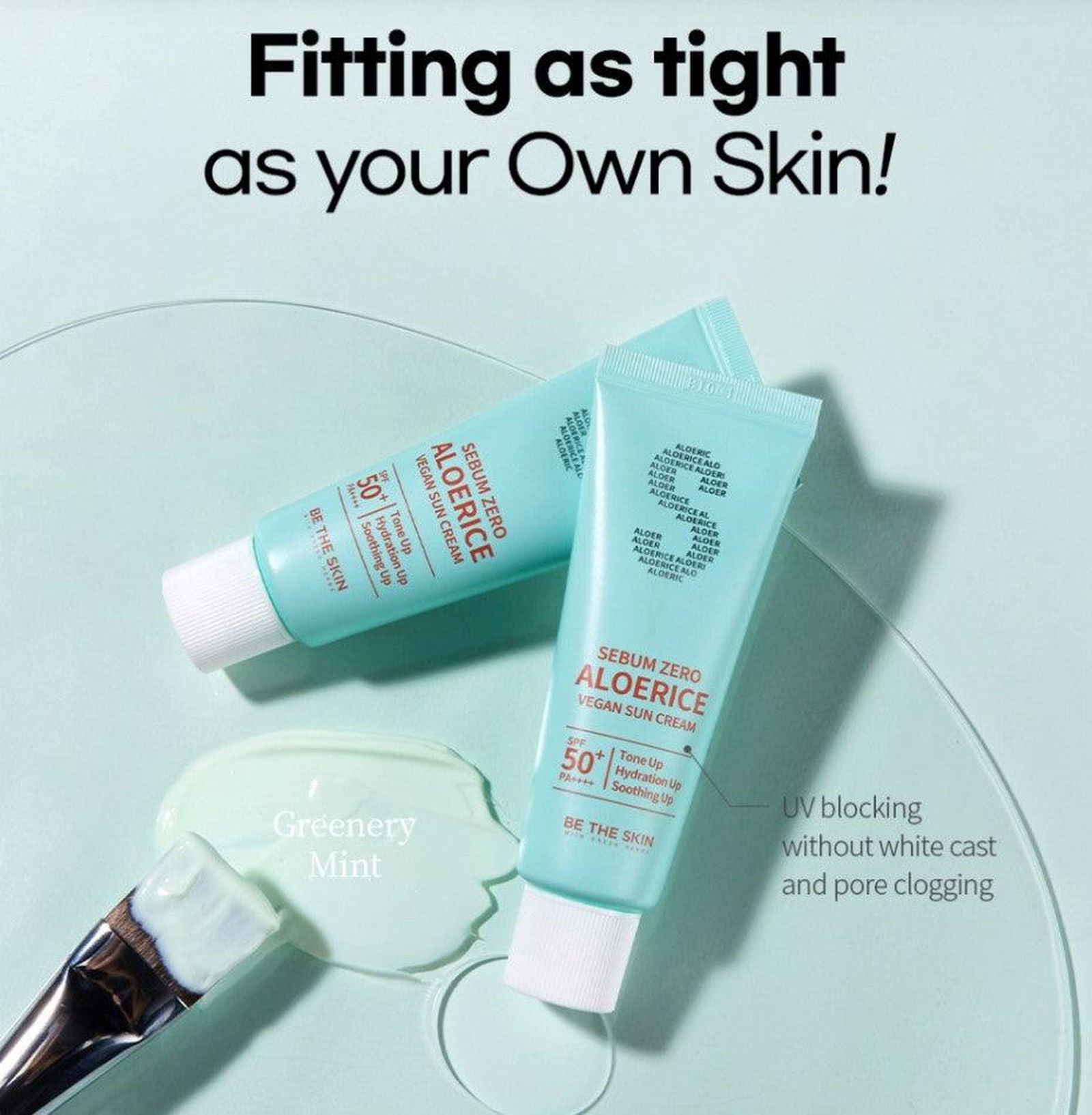 BE THE SKIN Sebum Zero Aloerice Vegan Sun Cream SPF 50+ PA++++ 50ml - EmpressKorea