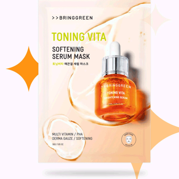 BRING GREEN Toning Vita Smoothing Serum Mask 30g*5 - EmpressKorea