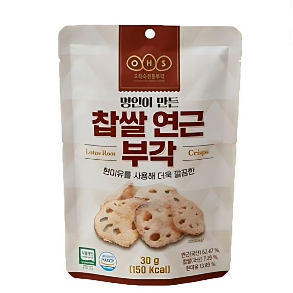 Oh Hee-sook Traditional Bugak Glutinous Rice Lotus Root Bugak 30g*3pcs