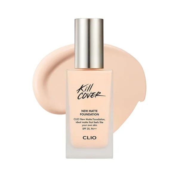 CLIO KILL COVER NEW MATTE FOUNDATION 38g +PRO PLAY COVER FOUNDATION BRUSH SPECIAL SET - EmpressKorea