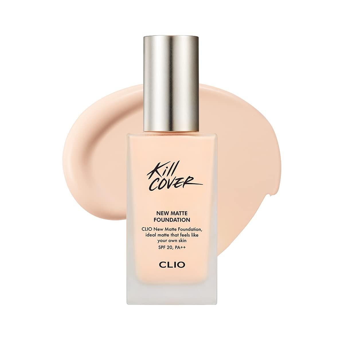 CLIO KILL COVER NEW MATTE FOUNDATION 38g +PRO PLAY COVER FOUNDATION BRUSH SPECIAL SET - EmpressKorea