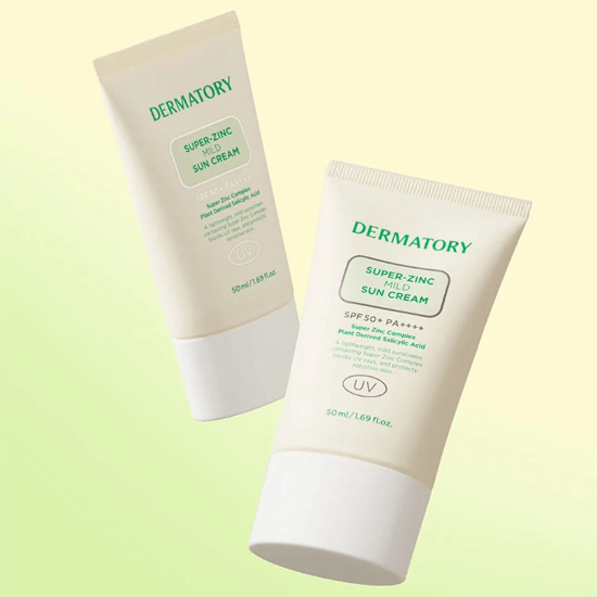 DERMATORY Pro Trouble Super Zinc Mild Sun Cream Set SPF 50+ PA++++ (50ml+31ml) - EmpressKorea