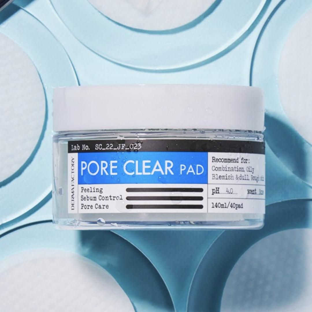 DERMA FACTORY Pore Clear Pad 140ml * 40 Sheets Pore Keratin Sebum Care Skin Texture Elasticity - EmpressKorea
