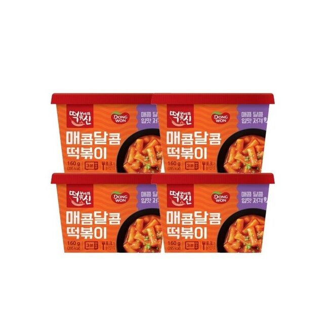 Dongwon F&B Tteokbokki God Spicy Sweet Cup Tteokbokki 160g, 4pcs - EmpressKorea