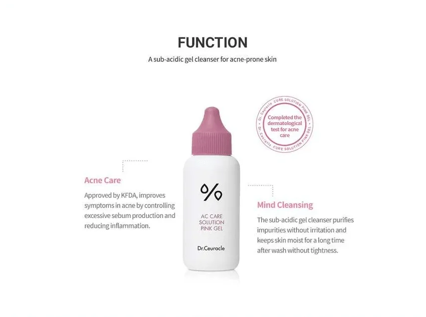 Dr.Ceuracle AC Cure Solution Pink Gel 50ml - EmpressKorea