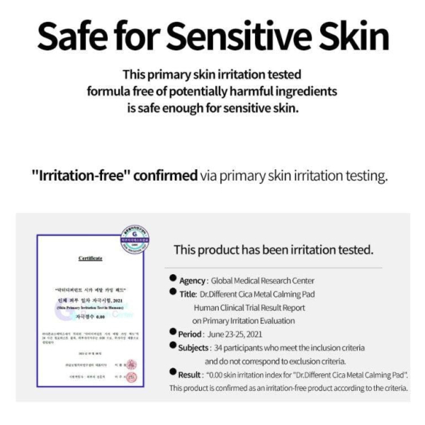 Dr.Different Cica Metal Calming Pad 90ml 60EA - EmpressKorea