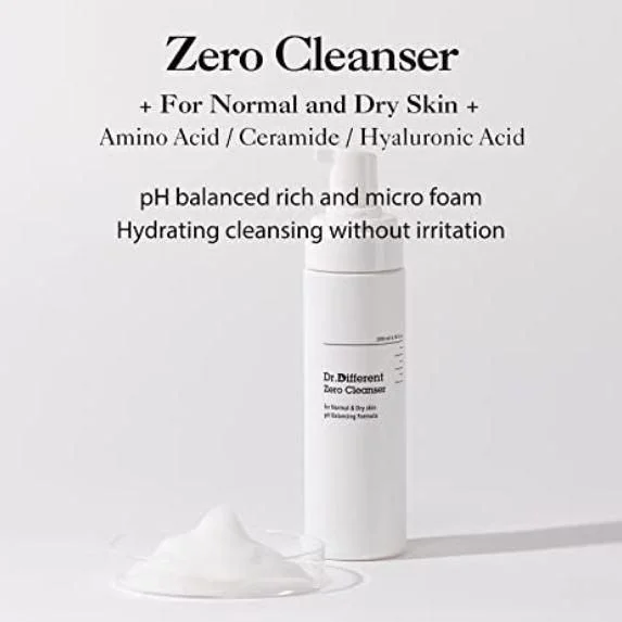 Dr.Different Zero Cleanser for Normal & Dry Skin 200ml - EmpressKorea