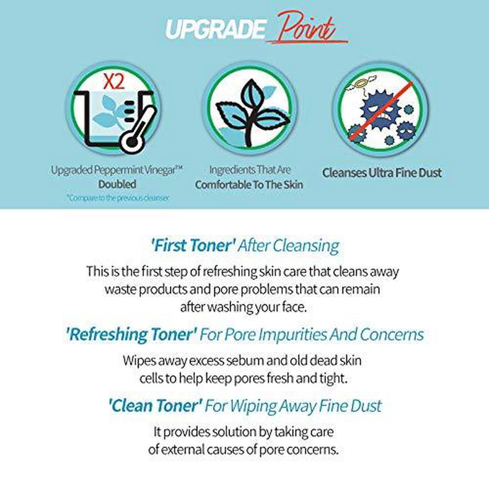 ETUDE HOUSE Wonder Pore Freshner 250ml (8.5 fl. oz) | Refreshing Pore Care Toner with Upgraded Peppermint Vinegar that Cleanses Ultra Fine Dust - EmpressKorea