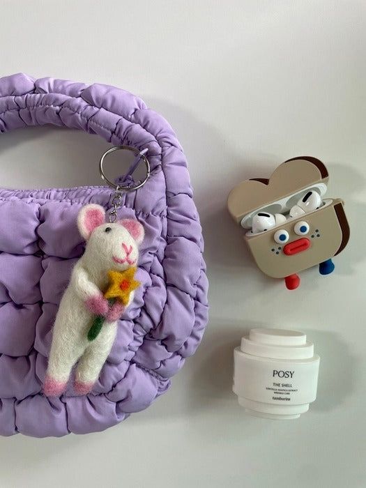 Elegant table PINK RABBIT KEYRING_3 types - EmpressKorea