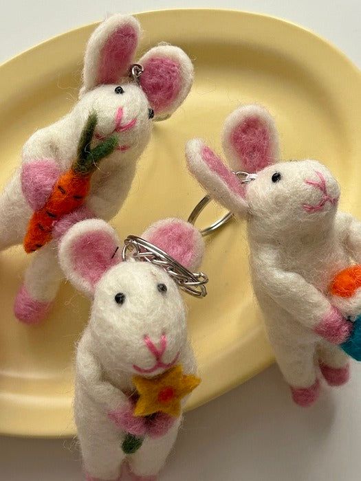 Elegant table PINK RABBIT KEYRING_3 types - EmpressKorea