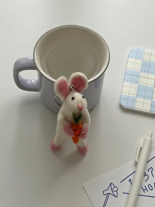 Elegant table PINK RABBIT KEYRING_3 types - EmpressKorea