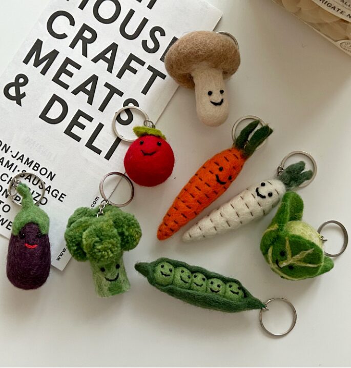 Elegant table Veggie Friends Keyring 8Type Keychain Handmade Doll - EmpressKorea