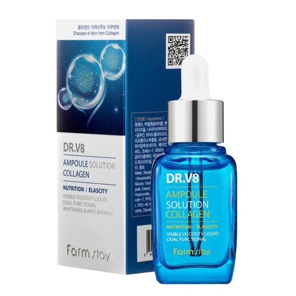 FARMSTAY DR-V8 AMPOULE SOLUTION COLLAGEN 30ml - EmpressKorea