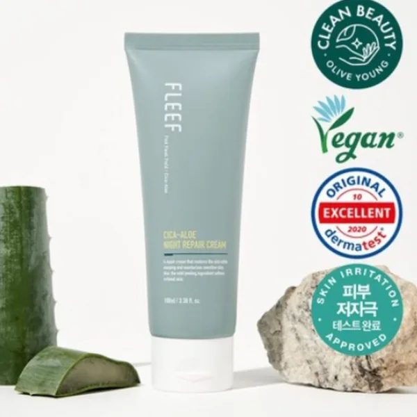 FLEEF Cica-Aloe Night Repair Cream 100ml - EmpressKorea