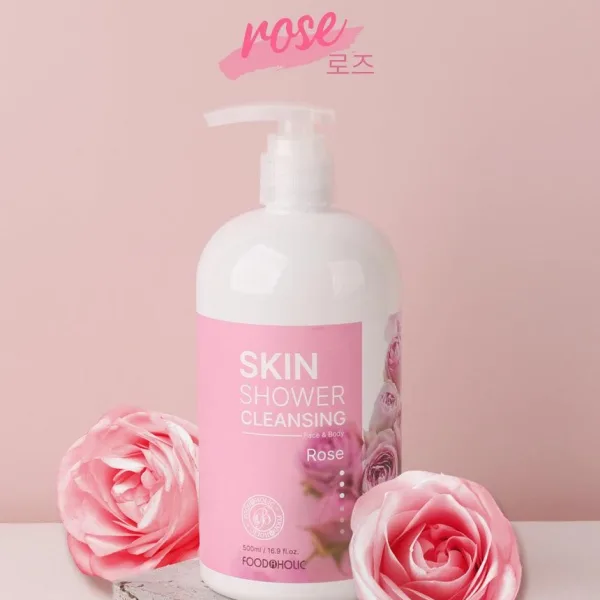 FOOD A HOLIC Rose Skin Shower Cleansing 500ml - EmpressKorea