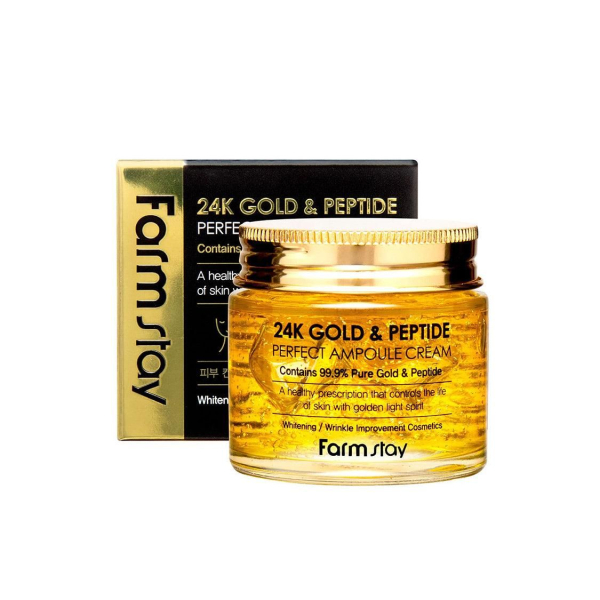 Farmstay 24K Gold & Peptide Perfect Ampoule Cream 80ml - EmpressKorea