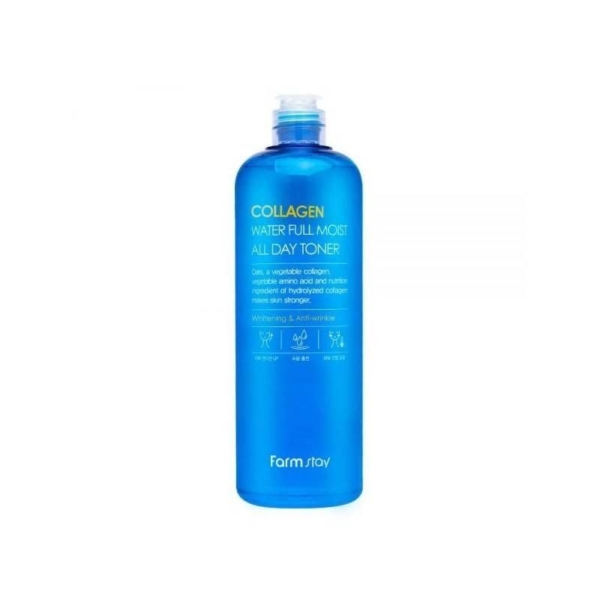 Farmstay COLLAGEN WATER FULL MOIST ALL DAY TONER 500ml - EmpressKorea