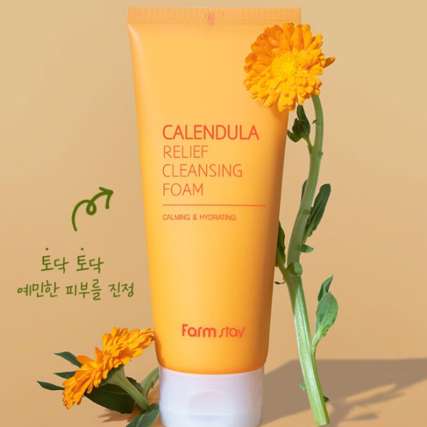 Farmstay Calendula Relief Cleansing Foam 180ml - EmpressKorea