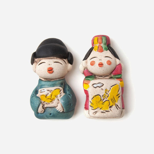 Fridge Magnet Red Clay - Bride and Groom - Made in Korea - EmpressKorea