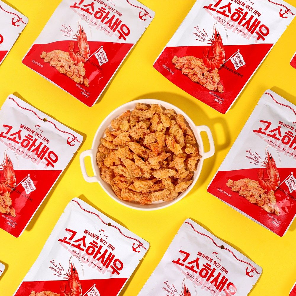 Fried shrimp head savory shrimp head snack 30g, 10 pcs - EmpressKorea