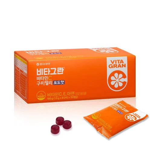 DONG-A FARM VitaGran Vitamin C Gummy Jelly Grape Flavor 1.5g*8Gummy*15pack 180g - Image 2