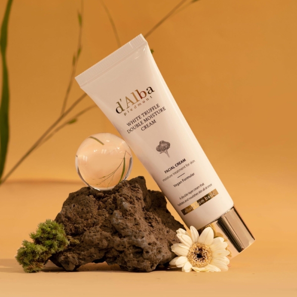 d'Alba  Half and Half Vegan Double Cream 'Easy Tube Type' 60ml / Max 50% / Moisture Moisturizing Cream / Golden Ratio Moisturizing Serum + Elastic Moisturizing Cream - EmpressKorea