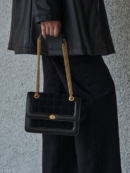 HERVE DAMIER BAG Suede Black - EmpressKorea