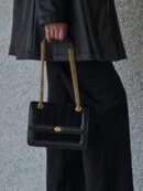 HERVE DAMIER BAG Suede Black - EmpressKorea