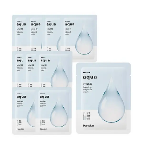 Hanskin Vital 40 Layering Ampoule Mask Pack Aqua 21g*10pack - EmpressKorea
