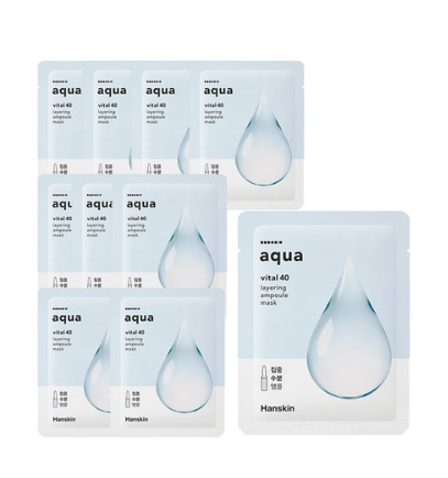 Hanskin Vital 40 Layering Ampoule Mask Pack Aqua 21g*10pack - EmpressKorea