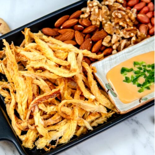 High protein crispy Insang Muktae(dried pollack) + garlic mayo sauce, 55g, 3 packs - EmpressKorea
