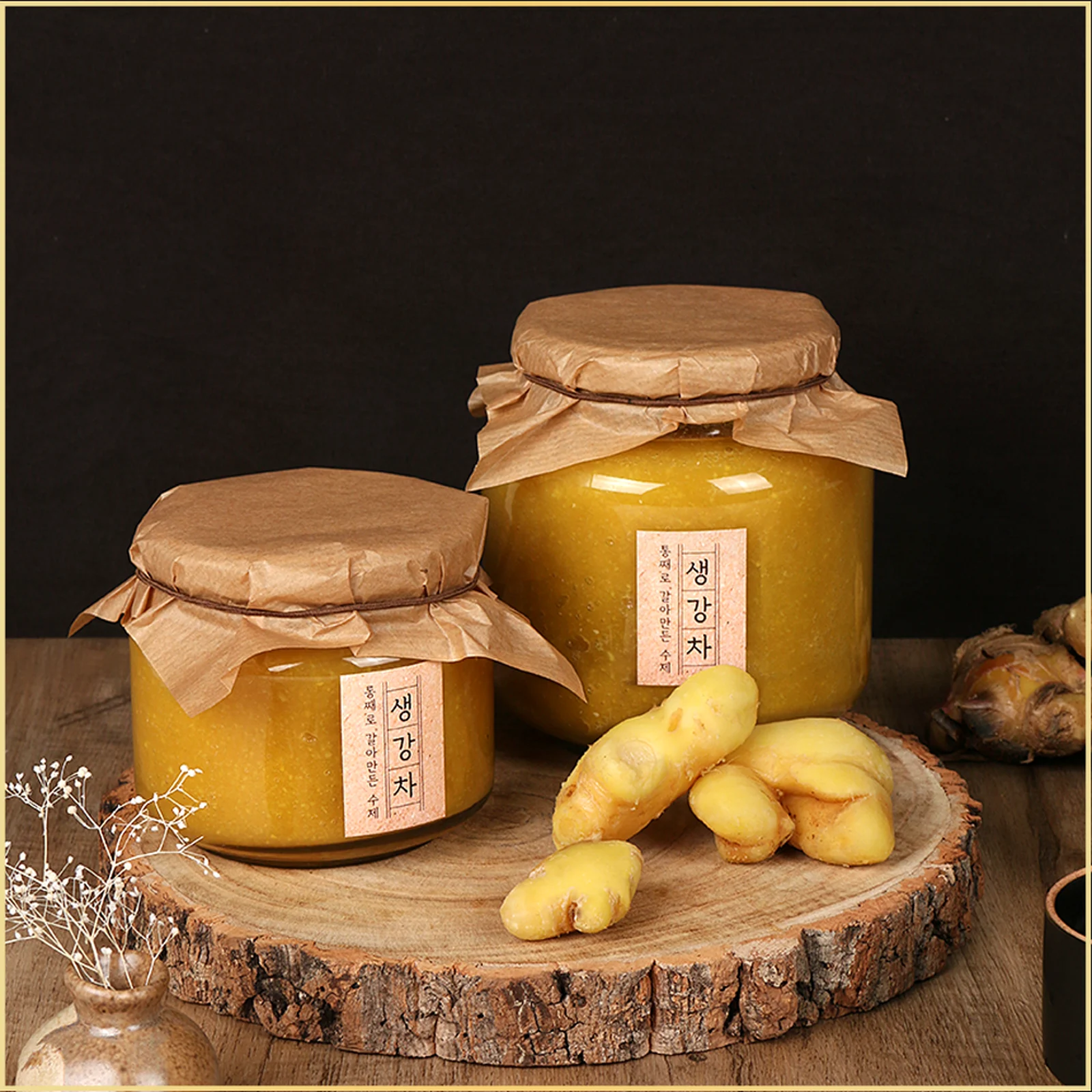Homemade ginger tea with green organic sugar Homemade ginger tea 550g - EmpressKorea
