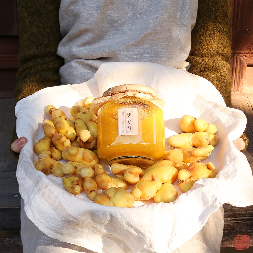 Homemade ginger tea with green organic sugar Homemade ginger tea 550g - EmpressKorea