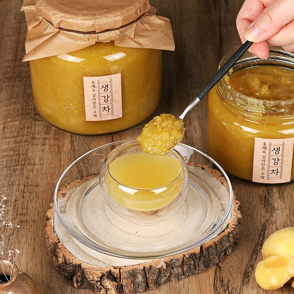 Homemade ginger tea with green organic sugar Homemade ginger tea 550g - EmpressKorea