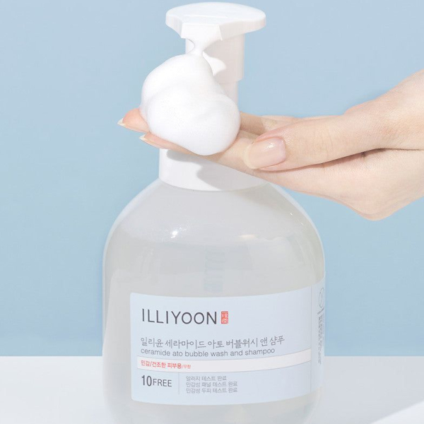 ILLIYOON Ceramide Ato Bubble Wash And Shampoo 400ml - EmpressKorea