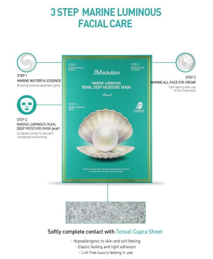 JM Solution Marine Luminous Pearl Deep Moisture Mask Pearl 10EA - EmpressKorea