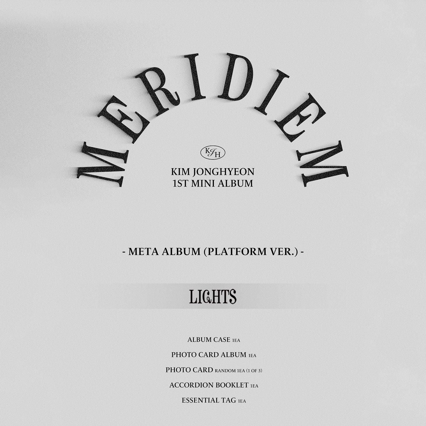 KIM JONGHYEON (NUEST) - 1st Mini Album: MERIDIEM (Platform Ver.) - EmpressKorea