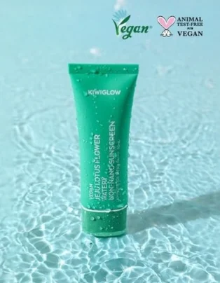 KIWIGLOW Vegan Jeju Lotus Watery Inorganic Non-nano Sun Cream SPF50+ PA++++ 50ml - EmpressKorea