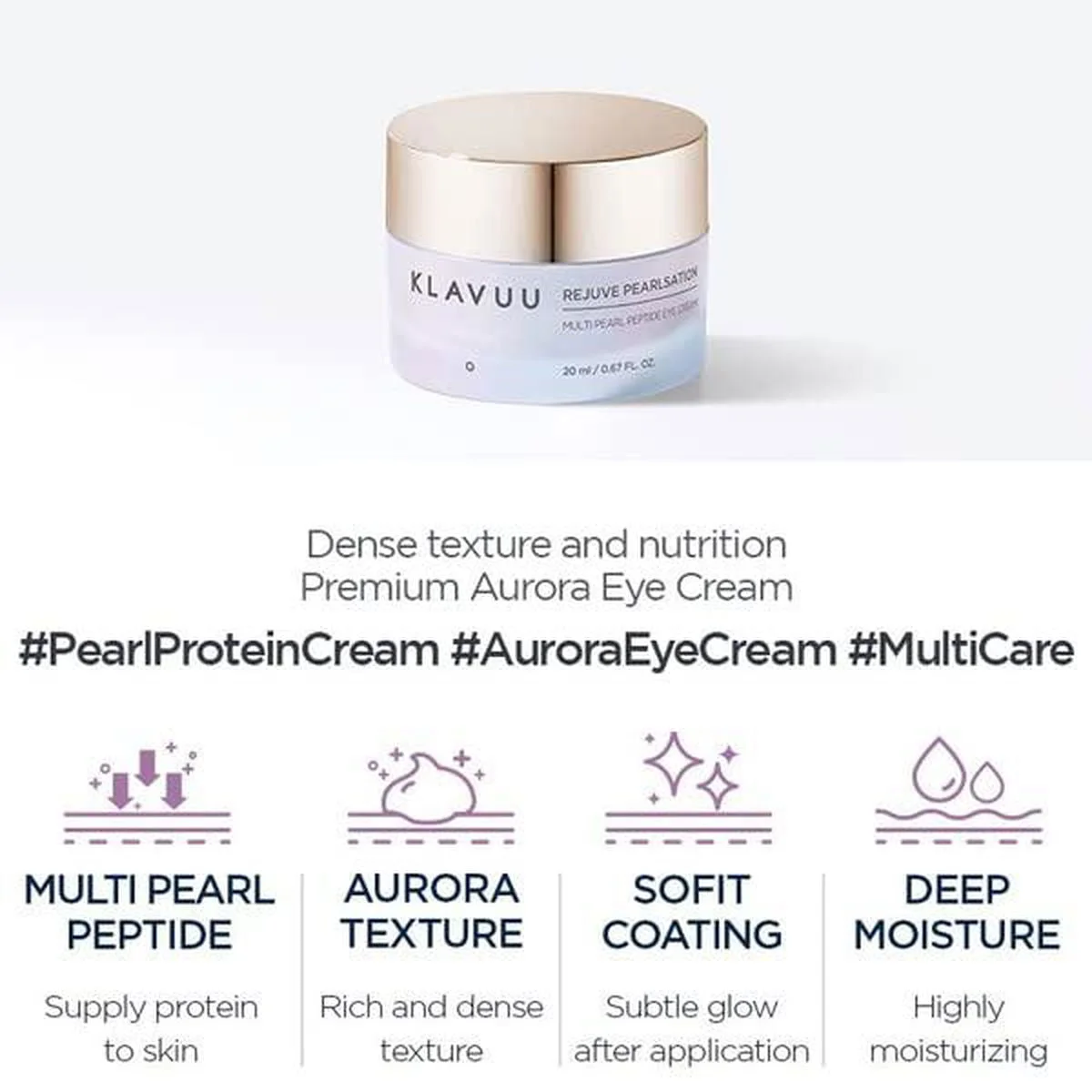 KLAVUU Resuve Pearlsation Multi Pearl Peptide Eye Cream 20ml - EmpressKorea