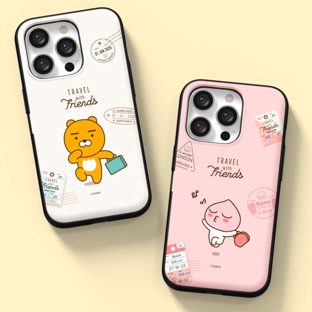 Kakao Friends iPhone 15 Pro Travel Magnetic Card Storage Bumper Case - EmpressKorea