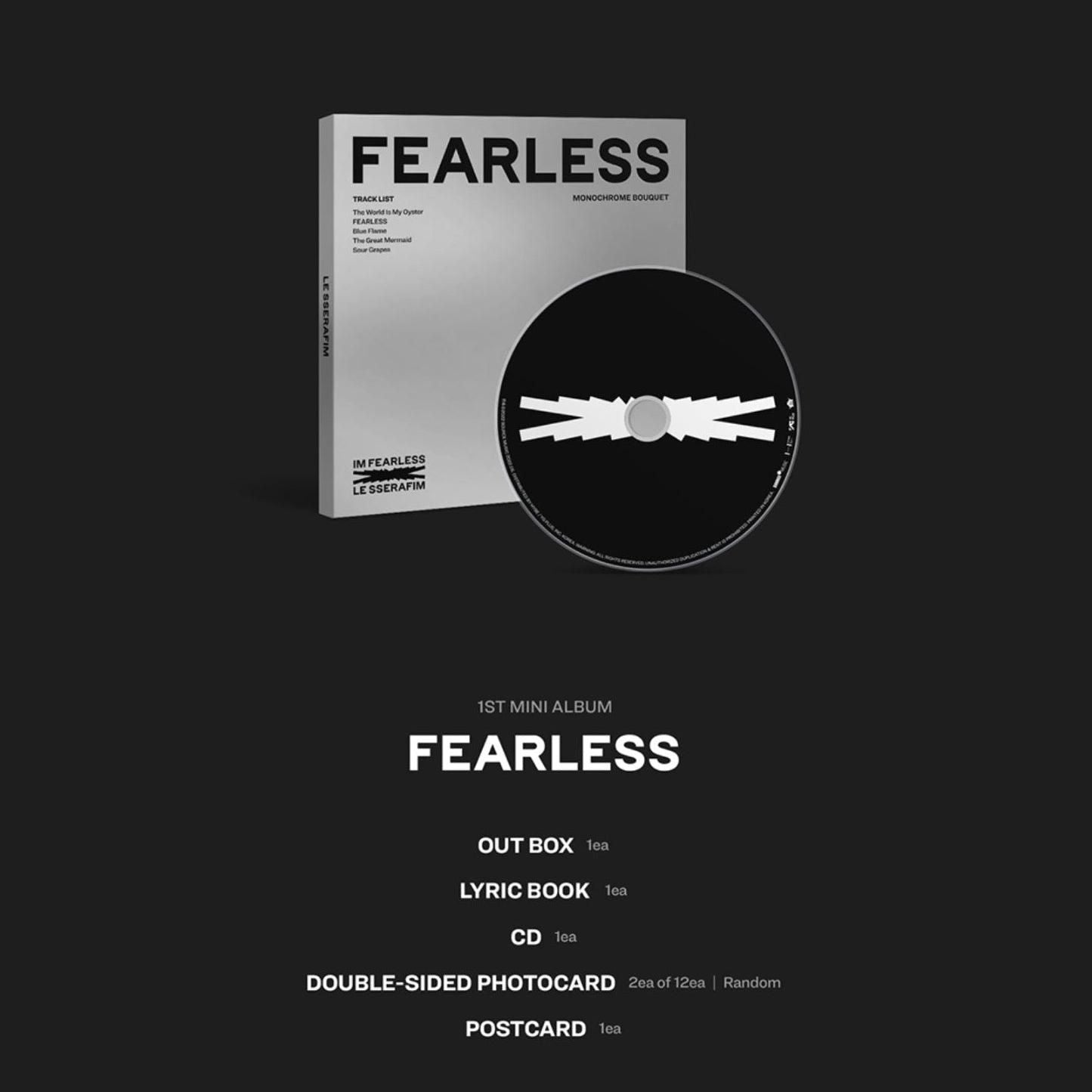 LE SSERAFIM - 1st Mini Album: FEARLESS (Monochrome Bouquet Ver.) - EmpressKorea