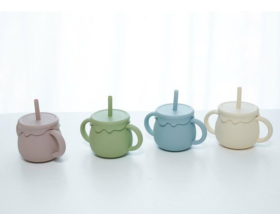 LITTLE CLOUD Baby Honey Pot Multi Silicone Straw Cup 250ml - EmpressKorea
