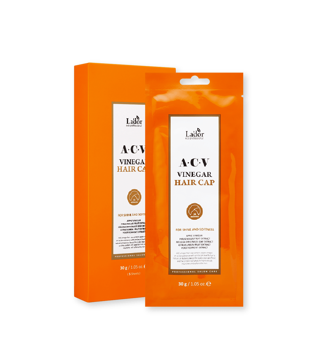 La'dor ACV Apple Cider Vinegar Hair Cap 30ml*5sheets - EmpressKorea