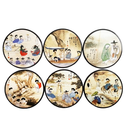 Laveque Korean Traditional Character Coaster Costa Set Traditional Souvenir - EmpressKorea