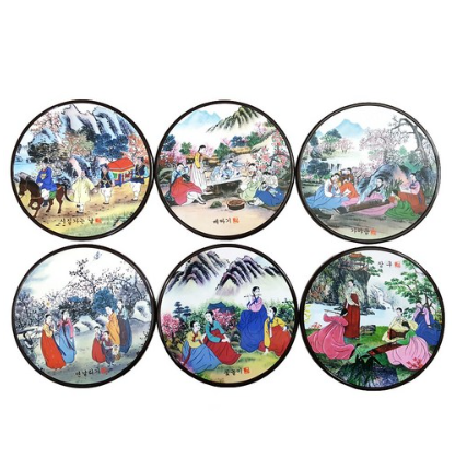 Laveque Korean Traditional Character Coaster Costa Set Traditional Souvenir - EmpressKorea