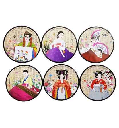 Laveque Korean Traditional Character Coaster Costa Set Traditional Souvenir - EmpressKorea