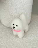 Lebaun  Sustainable Wool Friends Keyring_ Somsom(White dog) - EmpressKorea