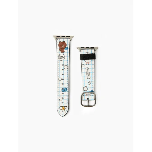 Line Friends x CASETiFY Bubble Cleaning Apple Watch Band - White Color - EmpressKorea