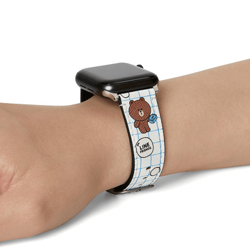 Line Friends x CASETiFY Bubble Cleaning Apple Watch Band - White Color - EmpressKorea