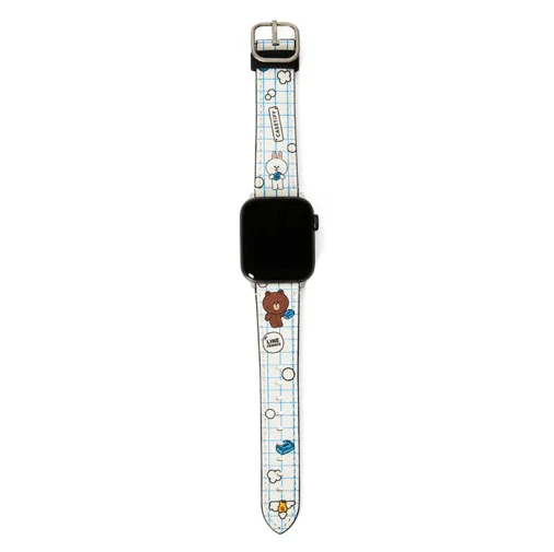 Line Friends x CASETiFY Bubble Cleaning Apple Watch Band - White Color - EmpressKorea
